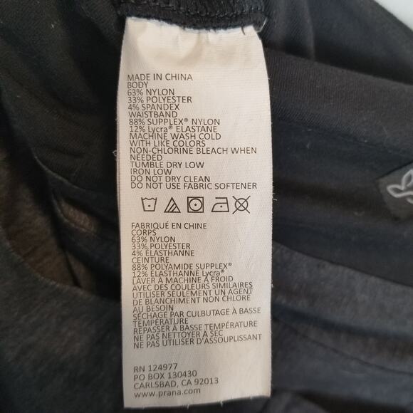 Prana Women's Summit Yoga Pants Gray Black Capri Activewear Pockets Size Medium - Picture 6 of 6